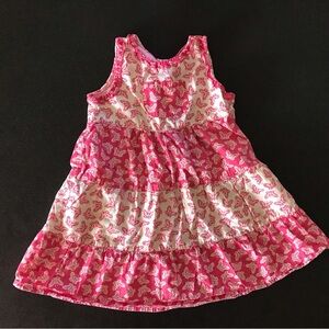 3/$10 Girls Pink and White Butterfly Dress 4T 100% cotton